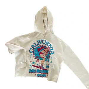 NWT wild junkie California  Ski Bunny Club Cropped Hoodie womens sz small